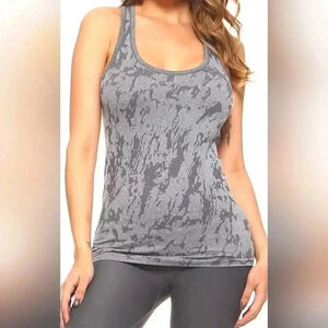 ZYIA Active Gray Splash Racer back Seamless Tank Top Size Medium